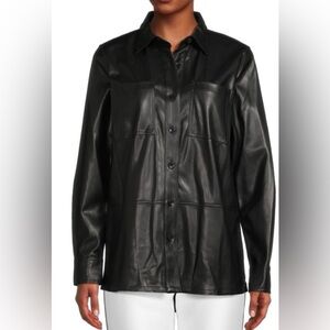 Calvin Klein Black Leather Shirt